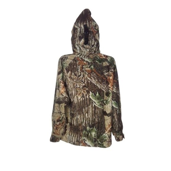 Cabelas Made In The USA Vintage Cameo Full Zip Hooded Hunting Jacket Size L And - Picture 2 of 12